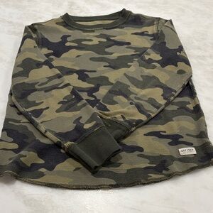 GAP Kids Olive Green Long Sleeve Waffle Shirt